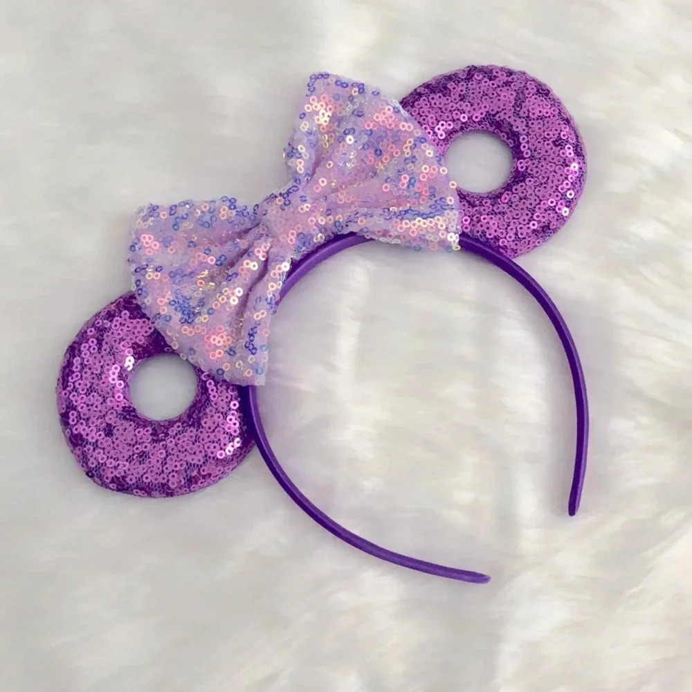 Minnie Mouse Headband Donut Ears Purple